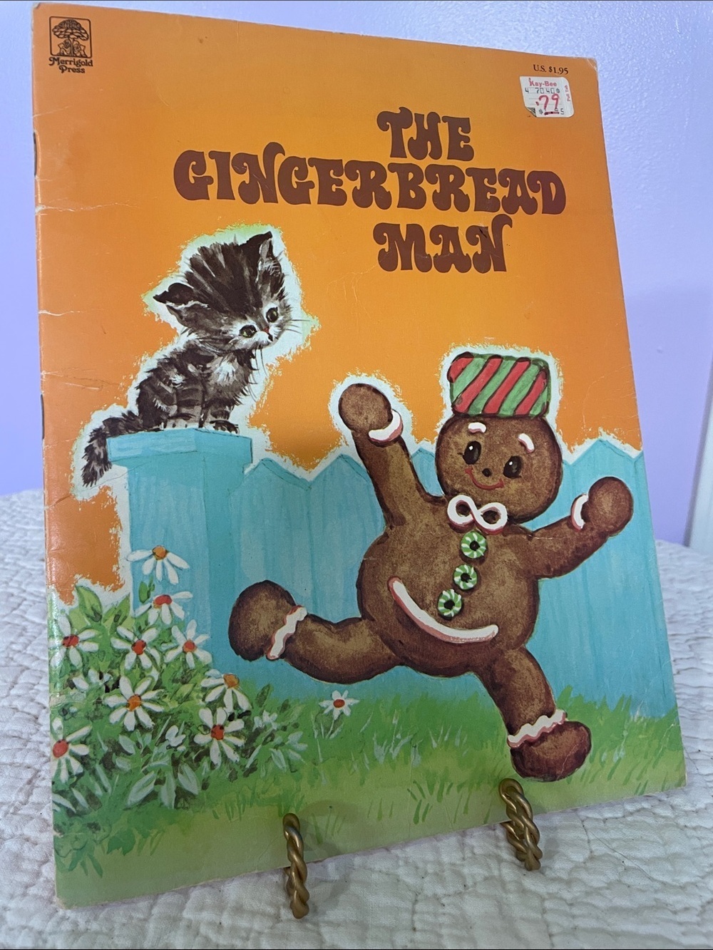 The Gingerbread Man Vintage Children's Book - Orange Cover